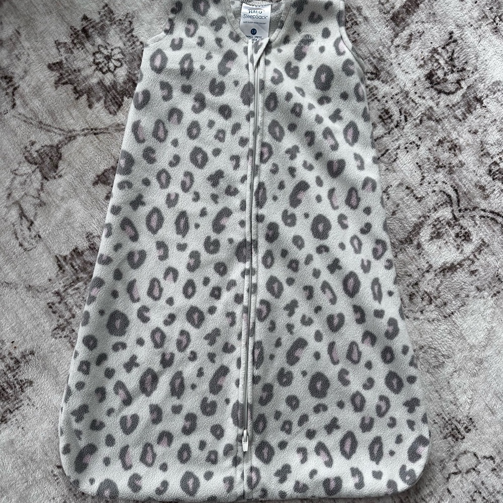 Halo Gray and Pink Leopard Print Sleep Sack